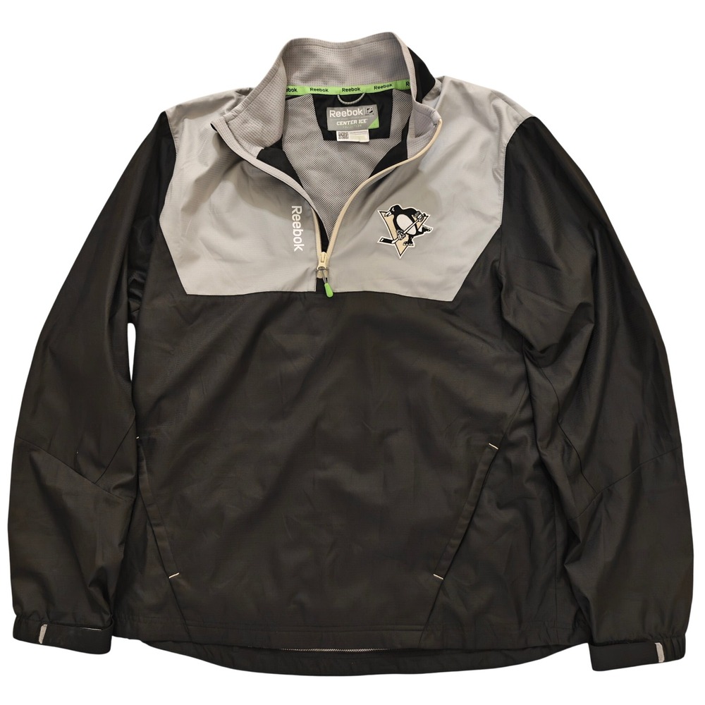 Reebok Pittsburgh Penguins NHL Center Ice Quarter Zip Windbreaker Jacket Mens L